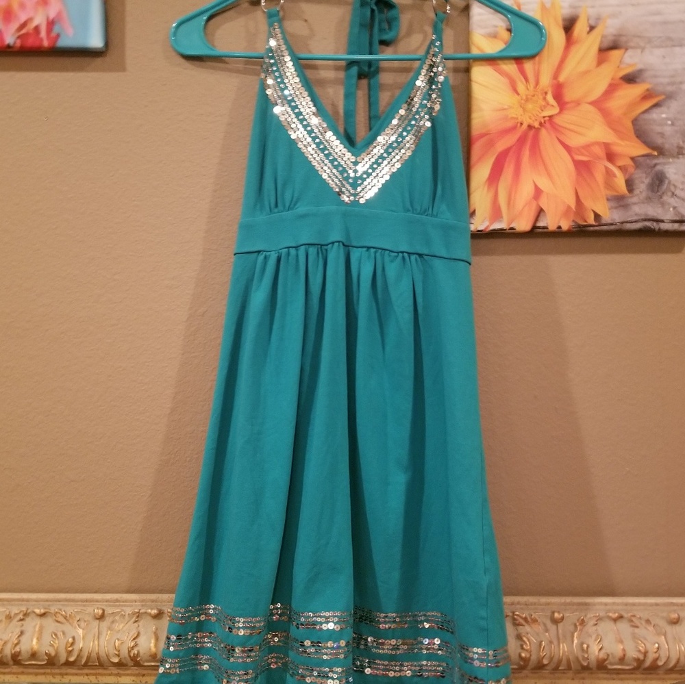 Never Worn!!  VS Bra Top turquoise halter dress